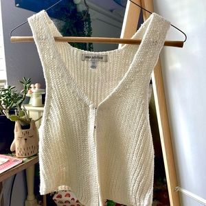 Urban Outfitters Crochet Cream Tank Crop Top
